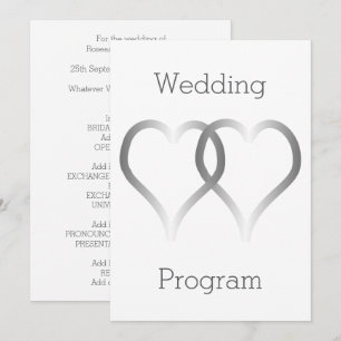 Programme de mariage Coeurs d'argent