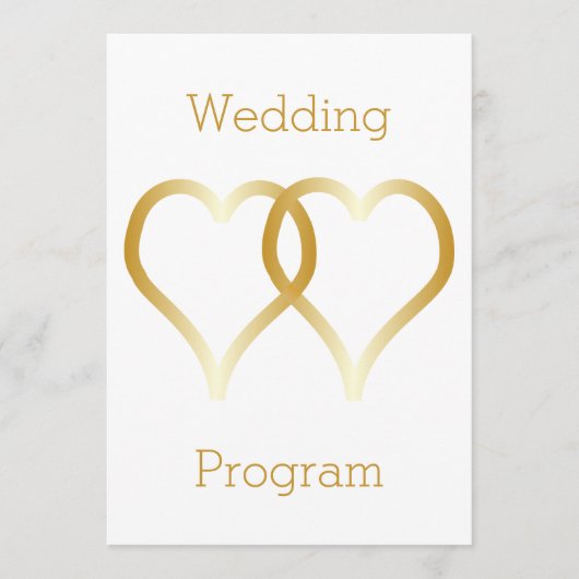 Programme de mariage Coeurs d'or (Devant)