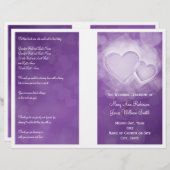 Programme de mariage Coeurs modernes pourpre (Devant / Derrière)