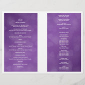 Programme de mariage Coeurs modernes pourpre (Dos)