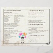 Programme de mariage coloré Zinnia Mason Jar (Dos)