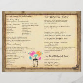 Programme de mariage coloré Zinnia Mason Jar (Dos)