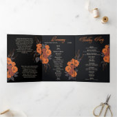 Programme de mariage complet trifolié Fleur Orange (Intérieur)