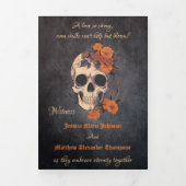 Programme de mariage complet trifolié Fleur Orange (Page de couverture)