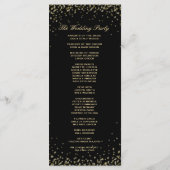 Programme de mariage | Confetti noir et or (Dos)