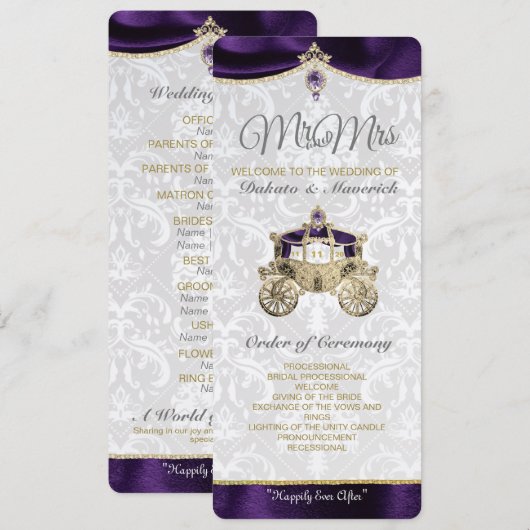 Programme de Mariage Conte de Fée Royal (Devant / Derrière)