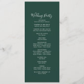 Programme de mariage coordonné Emerald Greenery (Dos)