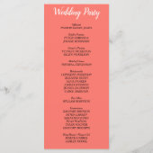 Programme de mariage corail (Dos)