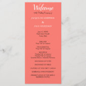 Programme de mariage corail (Devant)