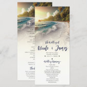 Programme de mariage côtier au coucher du soleil s (Devant / Derrière)