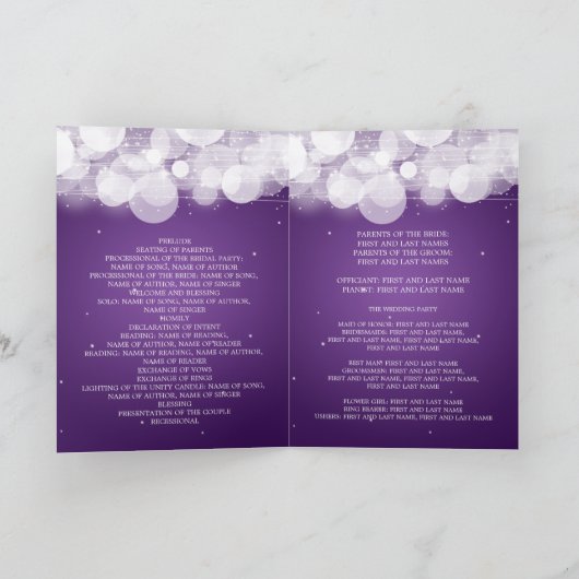 Programme de mariage Couleur et étincelle Violet (Intérieur)