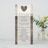 Programme de mariage Country Wood Heart (Debout devant)