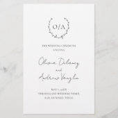 Programme de mariage Couronne de monogramme classi (Devant)