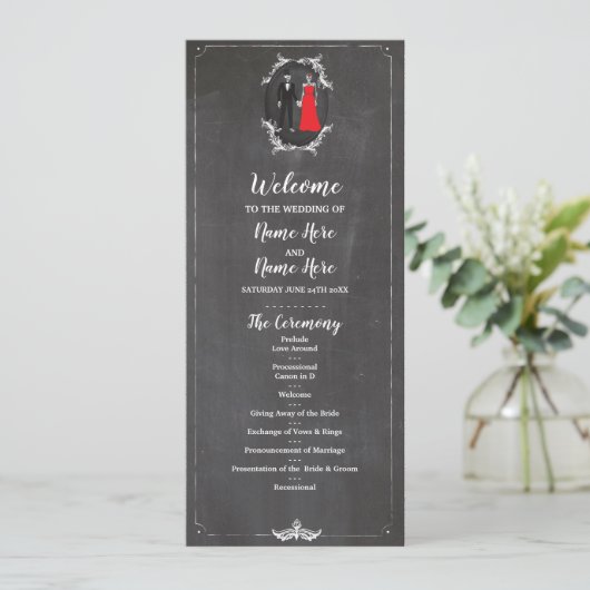 Programme de mariage crâne de squelettes craie Hal (Debout devant)