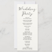 Programme de mariage crème Lune croissante Ciel ét (Dos)