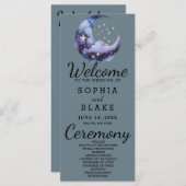 Programme de mariage croissant de lune bleu et noi (Devant / Derrière)