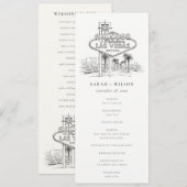 Programme de mariage croqué Las Vegas Nevada (Devant / Derrière)