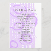 Programme de mariage Culture Mosaïque Floral Lilac (Dos)