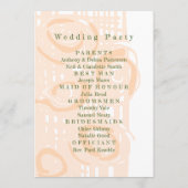 Programme de mariage Culture Mosaïque Flore Pêche  (Dos)