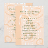 Programme de mariage Culture Mosaïque Flore Pêche (Devant / Derrière)