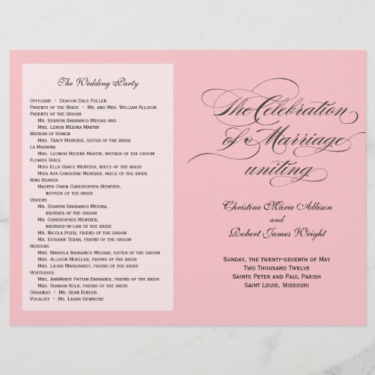 Programme de mariage Custom_Blush (Devant)