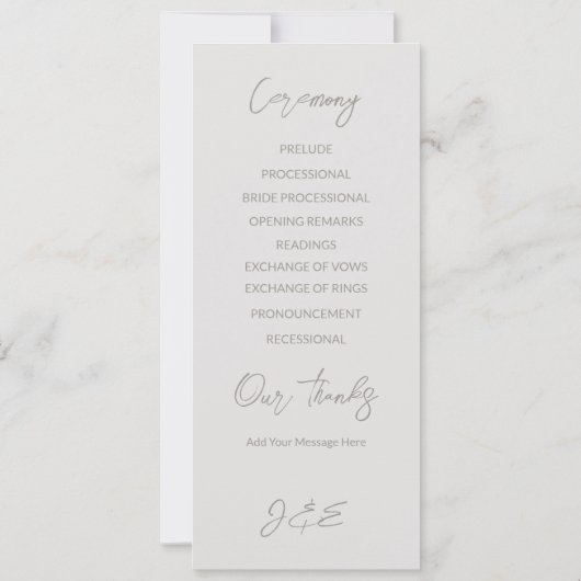 Programme de mariage cygne | Complet (Dos)