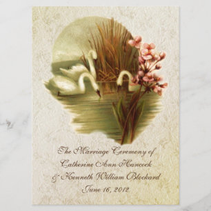 Programme de mariage Cygnes Vintage