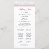 Programme de Mariage damassé gris rose (Dos)