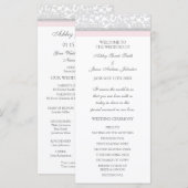 Programme de Mariage damassé gris rose (Devant / Derrière)