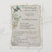 Programme de mariage damassé oiseaux sarcelle vint (Devant)