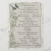 Programme de Mariage damassé pour les oiseaux Turq (Dos)