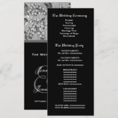 Programme de Mariage damassé Vintage gris (Devant / Derrière)