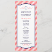 Programme de mariage d'Ancres nautiques de la Mari (Dos)