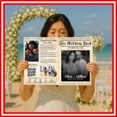 Programme de mariage dans un journal rustique avec