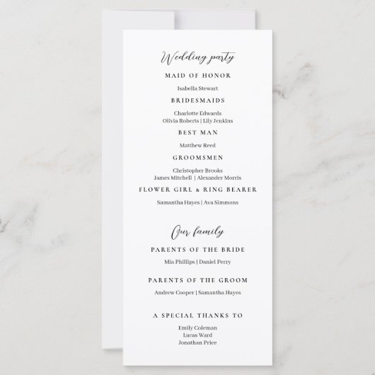 Programme de Mariage d'aquarelle de citron méditer (Dos)