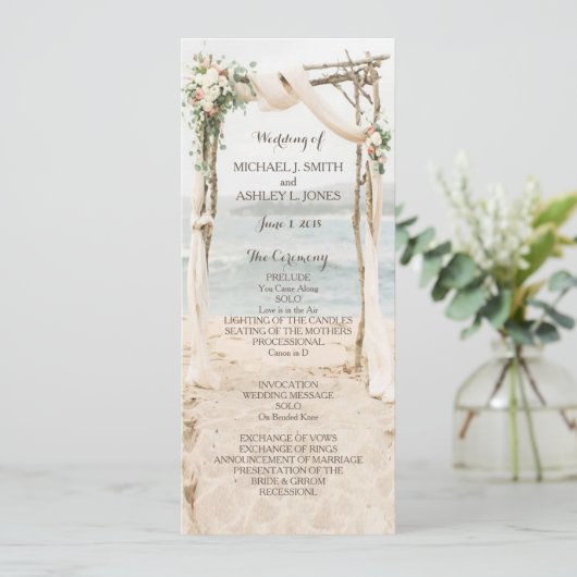 Programme de mariage d'arbor de plage (Debout devant)