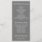 Programme de mariage d'argent et de gris souffle p (Dos)