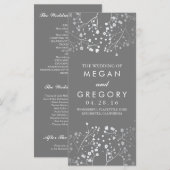 Programme de mariage d'argent et de gris souffle p (Devant / Derrière)