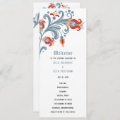 Programme de mariage d'art populaire scandinave (Devant / Derrière)