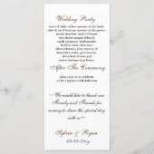 programme de mariage d'automne (Dos)