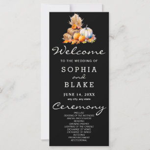 Programme de mariage d'automne Citrouilles orange