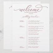 Programme de mariage de 4 jours Chic Rose Gold Scr (Devant / Derrière)