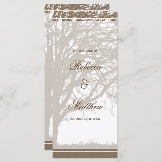 Programme de Mariage de automne de chêne Brown (Devant / Derrière)