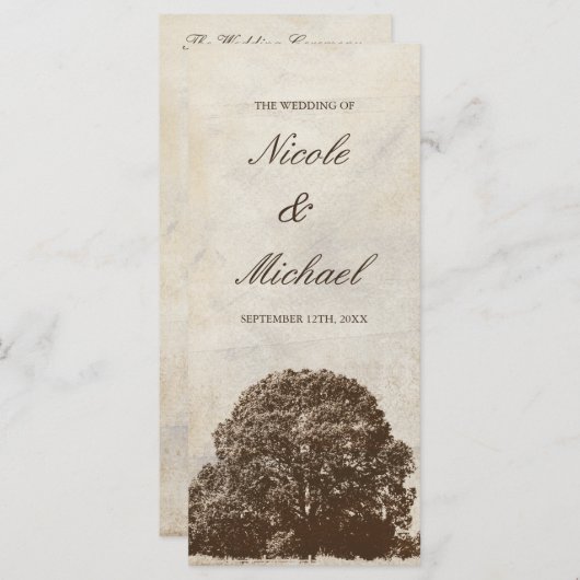 Programme de Mariage de automne de chêne Brown vin (Devant / Derrière)