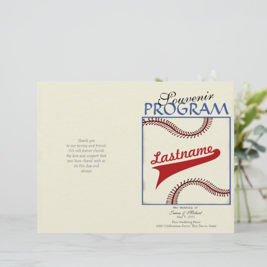 Programme de mariage de baseball (Debout devant)