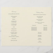 Programme de mariage de baseball (Dos)