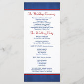 Programme de mariage de baseball (Dos)