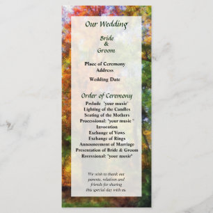 Programme de mariage de Bois Automne