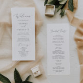 Programme de mariage de calligraphie argentée déli