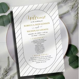Programme de mariage de calligraphie de script lié